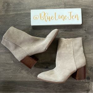 Nordstrom Vanna Suede Square Toe Booties NWOT